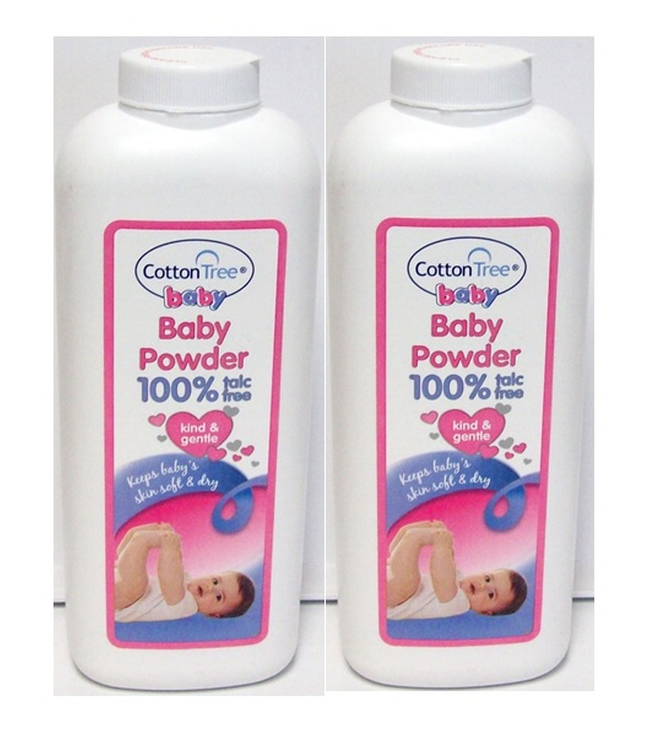 2 x Cotton Tree Baby Body Powder 100 Talc Free Absorbs