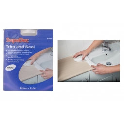 SupaDec Trim And Seal Strip White Sealant Kitchen Bathroom Shower Plastic Trim