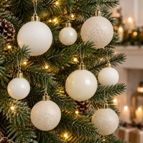 30 Wool White Baubles