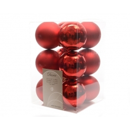 12 Christmas Red Baubles