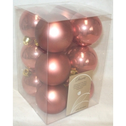 12 Marble Pink Baubles