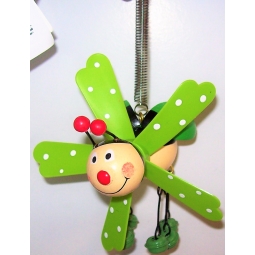 Hanging Ladybird On Spring Garden Windmill Decoration Jingle Feet - Green