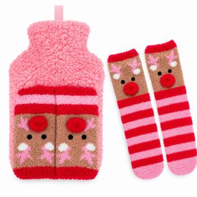 Reindeer Hot Water Bottle Set
