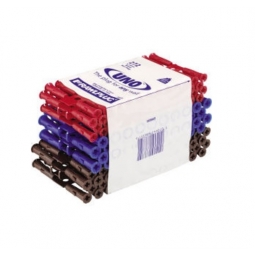 Rawplug Pack Of 272 Uno Mixed Universal DIY Wall Rawplugs Red Blue Brown 28-32mm