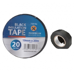 Marksman Adhesives Black Insulation Electrical Fixing Tape Repair 19MM x 20M