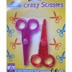 Pack Of 2 Children's Kids Crazy Scissors Fun Zig Zag Wave Shape Paper Cutting