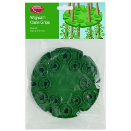 Pack Of 2 Green Garden Wigwam Cane Grips Support Cap Holds Up To 6 Plant Canes