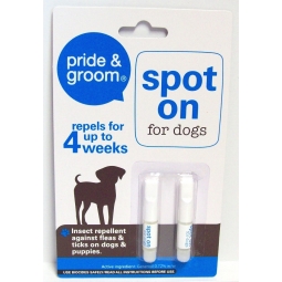 Pride & Groom Pack Of 2 Spot On For Dogs Puppies Flea Tick Treatment Repellent