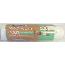 Sealapack Pack Of 20 Biodegradable Compostable Kitchen Food Waster Bin Bags 5L