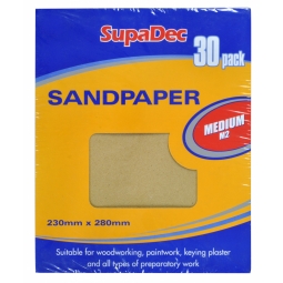 SupaDec 30 x General Purpose Abrasive Sandpaper Sheets 230mm x 280mm - Medium M2