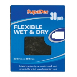 SupaDec 30 x 230mm x 280mm Waterproof Wet & Dry Medium Grade Sandpaper Sheets