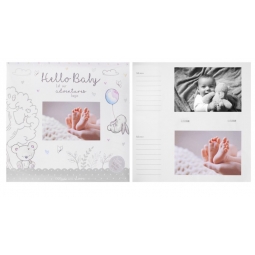 Hugs & Kisses Newborn Baby Photo Album Holds 200 6x4 Photos Babyshower Keepsake