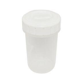 Whitefurze Plastic beaker with lid 0.40ltr, plastic cup with lid