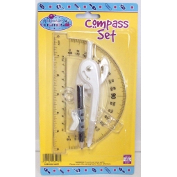 Stationery Maths Geometry School Compass Set Ruler Pencil Angle Protractor