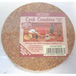 Pack Of 6 Natual Coasters 10cm
