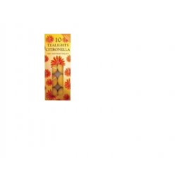 Pack Of 10 Citronella Tealights Candles Up to 4 Hour Burn Time Each