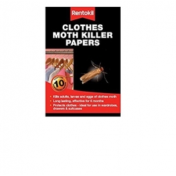 Rentokil Clothes Moth Killer Papers 10 Per Pack Kills Larvae Eggs