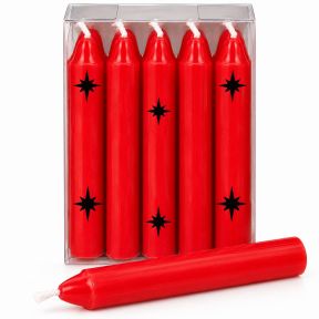 20 Mini Red Taper Candles