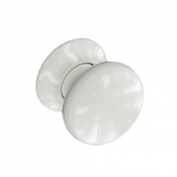 Securit Ceramic Door Knobs White Pair 60mm Complete Set Lacquer Coating Premier Quality