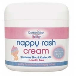 Cotton Tree Nappy Rash Cream Zinc & Castor Oil Cream Lanolin Free 200ml