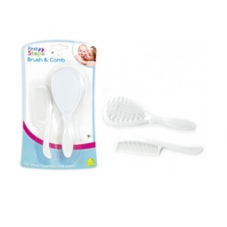 Baby Hair Brush & Comb Set in White Soft & Gentle for your Baby First Steps