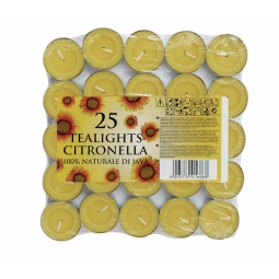 Pack of 25 PRICES CANDLES TEALIGHTS CITRONELLA FRAGRANCED GARDEN