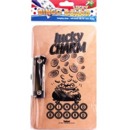 Lucky Charm Game Bingo Board Metal Clip Hanging Clasp 290 x 120mm Chipboard Fun