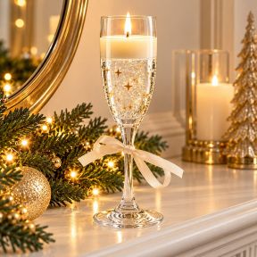 Gold Champagne Glass Candle