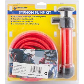 Marksman Portable Hand Syphon Pump Kit Fuel Oil Extractor Liquid Transfer Pipe