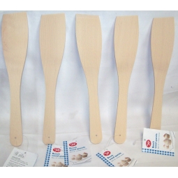 5 x Wooden Flat Spatula Beech Cooking Baking Kitchen Essential 30cm 12