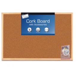 Large Cork Board With Accessories Hanging Board 30cm x 45cm