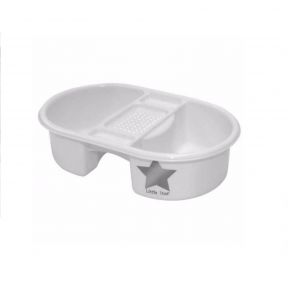 Deluxe Newborn Unisex White Baby Top & Tail Water Bowl Face Body Bathing Star