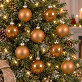 10 Caramel Glass Baubles