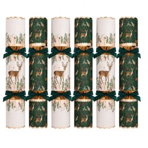 6 Green Reindeer Crackers