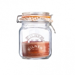 Kilner 1L Square Clip Top Glass Food Storage Preserve Jar Canister Pot 1000ml