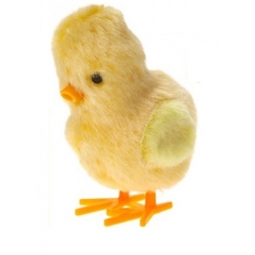 Wind Up Clockwork Bouncing Racing Easter Chicken Fluffy Yellow Baby Chick