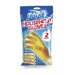 Duzzit Latex Non Slip Household Gloves Washing Up Cleaning Gloves 2 Pairs MEDIUM