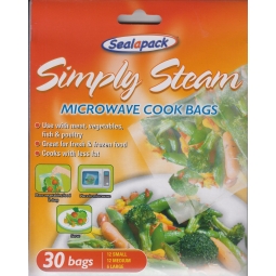 Pack Of 30 Sealapack Simply Steam Vegetable Microwave Steam Cooking Bags