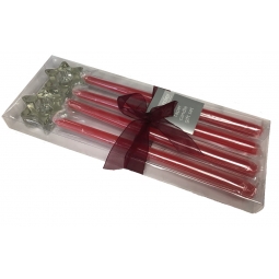 Red Taper Candles Star Holders