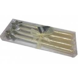 Ivory Taper Candles Star Holders