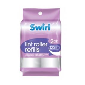 120 Swirl Lint Roller Refills 2 Rolls Of 60 Sheets Upholstery Pet Hair Remover