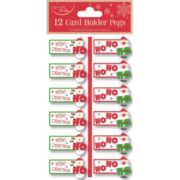 12 Card Pegs Santa HoHoHo