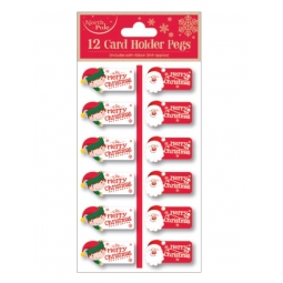 12 Card Pegs Merry Christmas