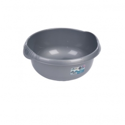 Wham 28cm Round Plastic Washing Up Sink Bowl Caravan Basin Bowl - Silver