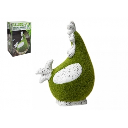 Flocked Cockerel Garden Patio Ornament Grass Effect Animal Statue Figure 27.5cm