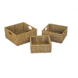 3 Square Seagrass Baskets
