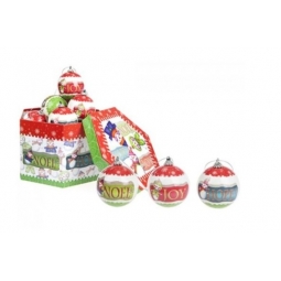 Box Of 14 Cute Christmas Baubles Tree Decoration - Noel Joy Hope Traditional