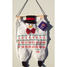 Christmas Fabric Advent Calender Countdown To Xmas 25 Pocket - Cute Snowman