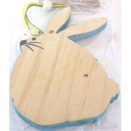 Blue Easter Bunny Decoration Hanging Wooden Easter Bunny Plaque