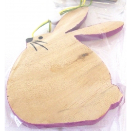 Purple Easter Bunny Decoration Hanging Wooden Easter Bunny Plaque